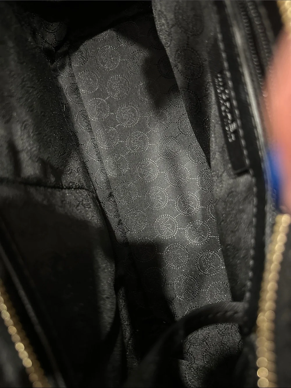 MICHAEL KORS Black Saffiano Leather Satchel with Gold Hardware